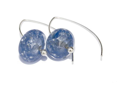 Oorbellen V haak blauw